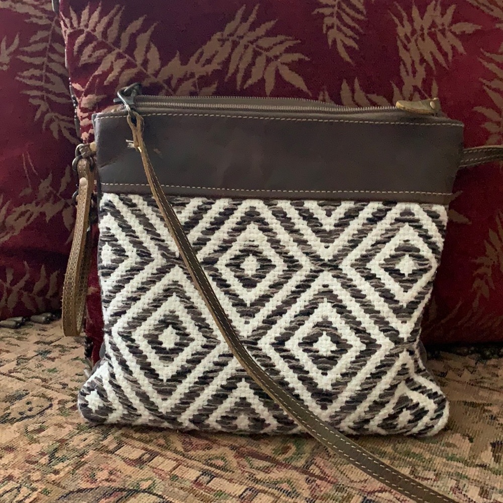 Myra canvas/cotton shoulder/crossbody bag